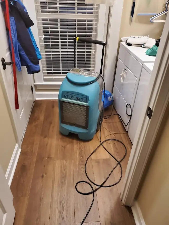 Commercial dehumidifier deployed for Flood Damage Cleanup in Hollins